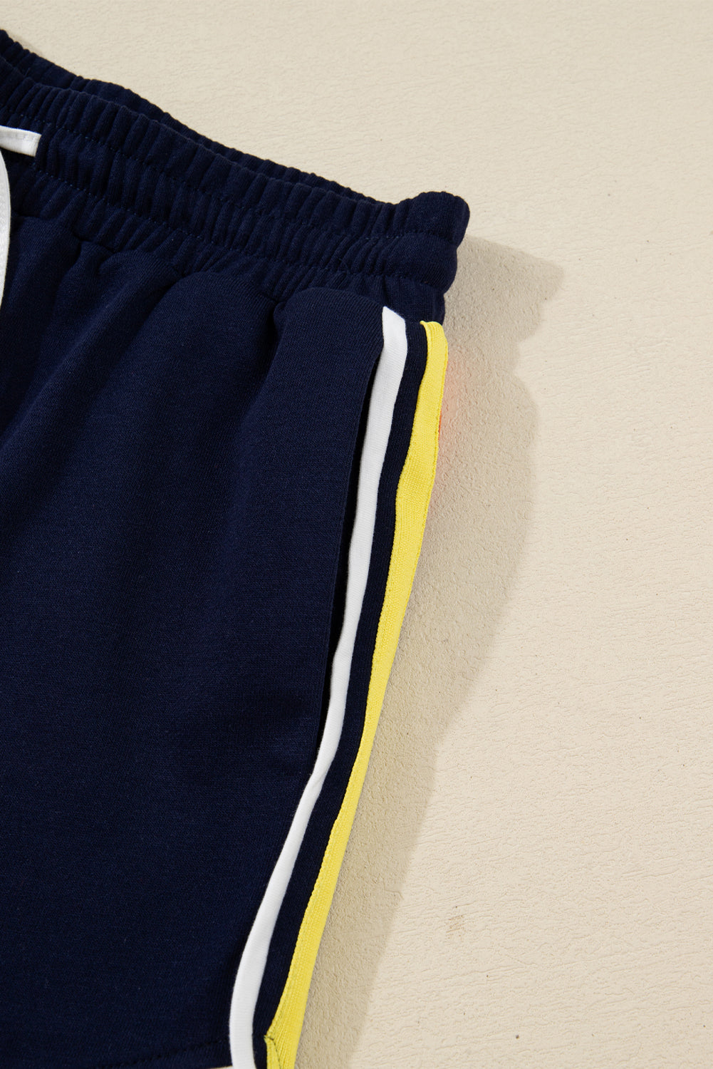 Bluing Striped Varsity Set Long Sleeve Pullover and Shorts Dear-Lover Dropshipping